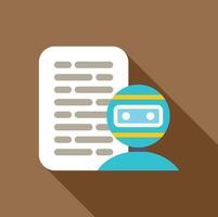 Bot reading text file, modern artificial intelligence technology vector