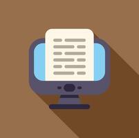 Desktop computer displaying digital document with brown background vector