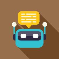 Chatbot sending a message, artificial intelligence communication vector