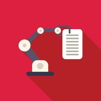 Robotic arm holding document representing automation in modern business vector