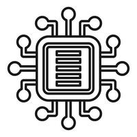 Electronic chip transmitting data through its multiple connections vector
