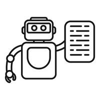 Robot showing script code representing programming and automation vector