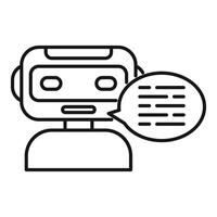 Chatbot speaking with code in speech bubble, artificial intelligence communication vector