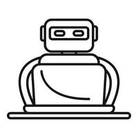 Robot working on laptop, embracing the future of automation vector