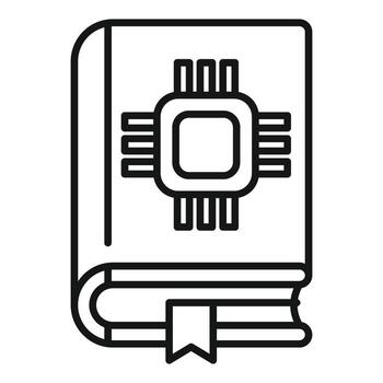 Book about electronic components representing studying microelectronics and microchips vector