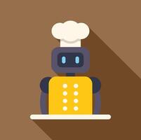 Robot chef wearing chef's hat and uniform, artificial intelligence in culinary arts vector