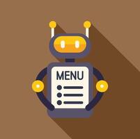 Robot waiter holding digital menu, embracing automation in food service vector
