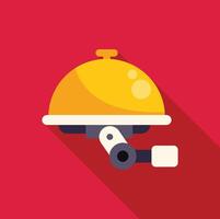Reception bell is ringing on red background with long shadow vector
