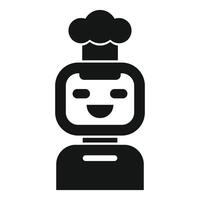 Robot chef smiling and wearing chef hat, artificial intelligence in the kitchen vector