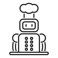 Robot receiving data from cloud computing system icon vector