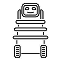 Chatbot robot showing happy face with tracks and chassis vector