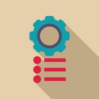 Gear and checklist representing project management and task completion vector