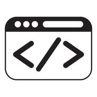 Web development showing code tag in browser window vector