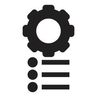 Gear and checklist representing project management and planning vector