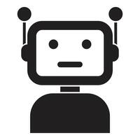 Robot showing neutral face expressing artificial intelligence and machine learning vector