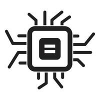 Electronic chip representing semiconductor technology and innovation vector