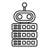 Robot managing data servers, artificial intelligence and cloud computing concept vector