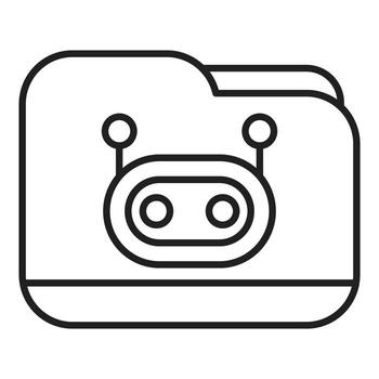 chatbot representando artificial inteligencia dentro digital carpeta vector