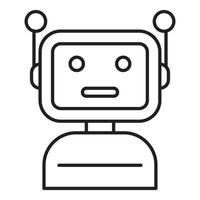 Cute robot character communicating with antennas displaying artificial intelligence vector