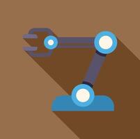 Robotic arm picking up object in modern factory automation process vector