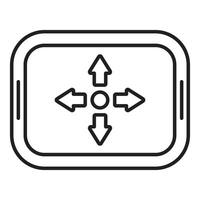 Mobile device navigation with four way arrows showing direction control vector