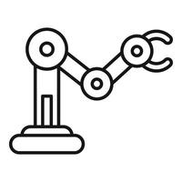 Robotic arm holding object, industrial automation and manufacturing process vector
