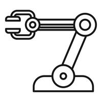 Robotic arm performing industrial task in automated production line vector