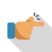 Hand pointing with index finger and long shadow vector