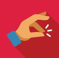 Hand snapping fingers with light effect on red background vector
