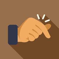 Cartoon hand snapping fingers, creating a clicking sound vector
