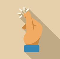 Hand snapping fingers creating sparkle effect with long shadow vector