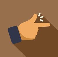 Hand pointing with index finger and snapping fingers vector