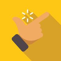 Hand pointing with loading icon showing progress vector