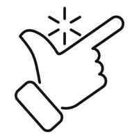Hand clicking virtual button with index finger, touchscreen technology symbol vector
