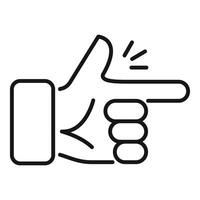Hand pointing right with index finger, clicking gesture icon vector