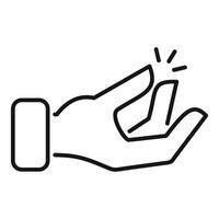 Hand snapping fingers creating spark icon illustration vector