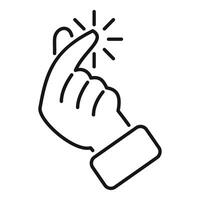 Hand snapping fingers creating spark icon, easy solution symbol vector