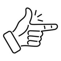Hand pointing with index finger and clicking sound vector