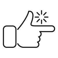 Hand clicking virtual button with finger, futuristic digital interaction vector