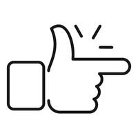 Hand pointing finger gun gesture with impact lines vector