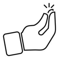 Hand snapping fingers creating spark icon in thin line style vector