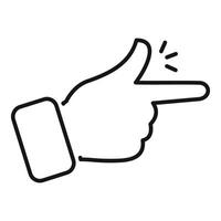 Hand pointing finger with snap sound effect, clicking gesture vector