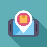 Package tracking app showing location on smartphone vector