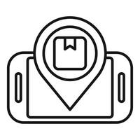 Parcel tracking app showing location on smartphone vector