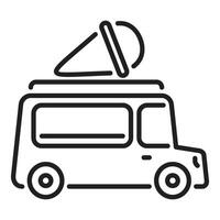 Broadcasting van transmitting live news and capturing events with satellite dish vector