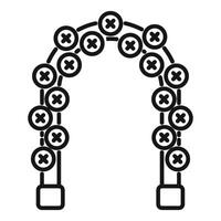 Arch made of buttons forming a festive decoration vector