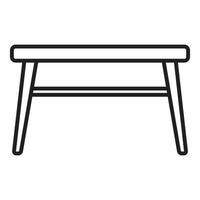 Simple rectangular table with four legs and shelf illustration vector