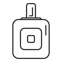 Credit card reader device inserting chip card showing lit screen displaying letter l vector