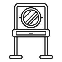 Dressing table with mirror and drawer, furniture icon representing getting ready and beauty routines vector