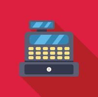 Cash register representing commerce, finance, and retail sales on red background vector